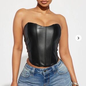 Fashion Nova Black Strapless Corset Top